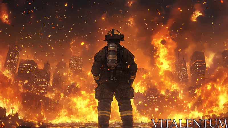 Courage in the Flames: A Firefighter's Stand.