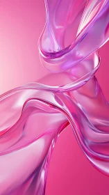 Flowing pink glass waves in a soft luminous embrace.