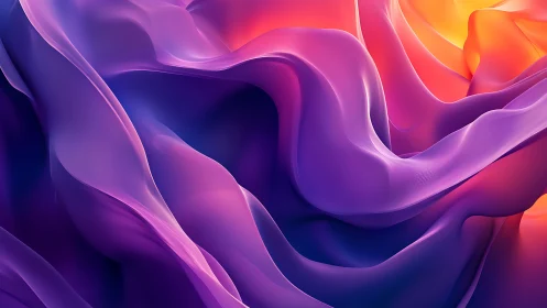 Vibrant fluid ribbons fold into luminous purple gradients