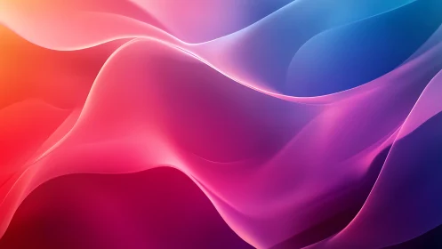 Soft neon waves drift across a glowing abstract sky