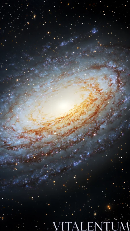 Barred spiral galaxy with dense star-forming arms and bright core