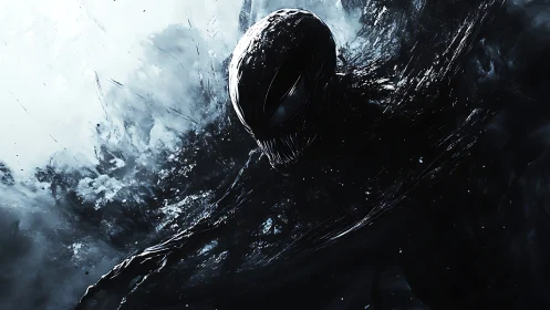 Inkstorm predator rising from the void-slashed horizon.