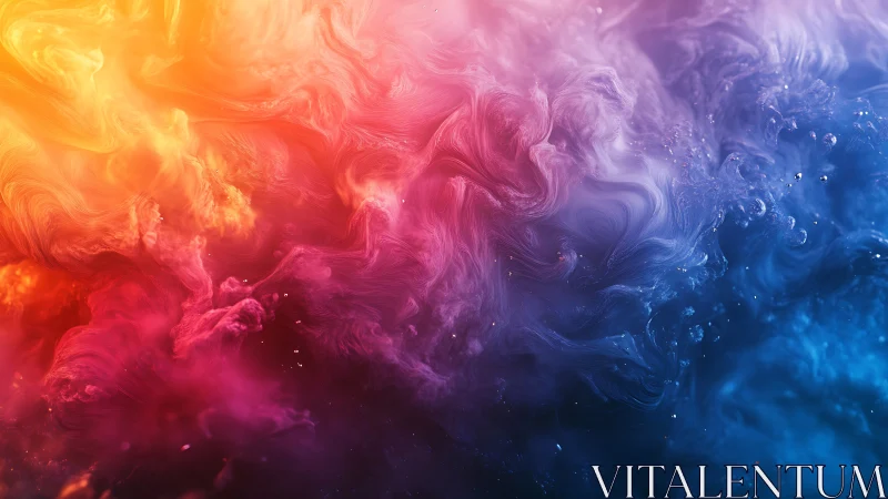 Bicolored fluid vortex renders luminous nebular swirl abstraction