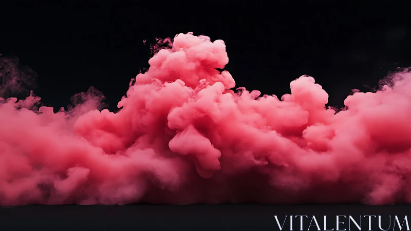Vibrant pink smoke cloud rolling across dark void.