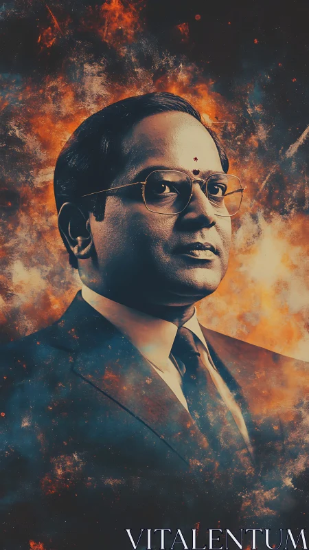 Commanding portrait glows with bold color and quiet power