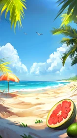 Tropical Paradise Beach Escape in Sunny Bliss.