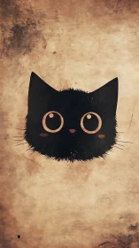 Adorable Black Cat with Enchanting Golden Eyes.
