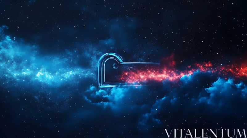 Astrophysical keyhole gateway slicing a bipolar nebular stream.