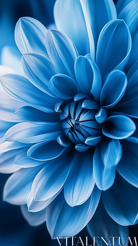 Blue Dahlia Macro Study with Precision Petal Architecture.