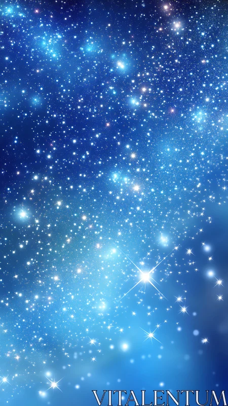 High-density starfield gradient with luminous blue nebular glow