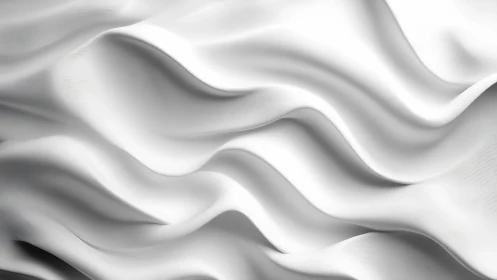 White textile forms continuous undulating folds in parallel bands