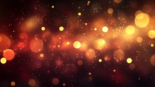 Photorealistic bokeh field with warm defocused light orbs.