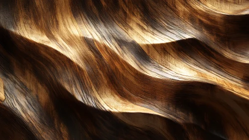 Golden wood currents ripple like sunlit desert waves.