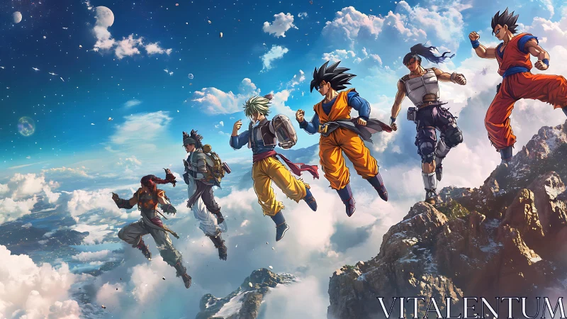 Skyline Saiyan trek across cloud-sculpted mountain summits.