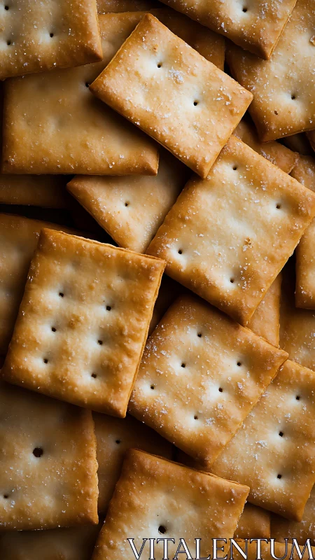 Square Salted Crackers Arranged in Close Composition