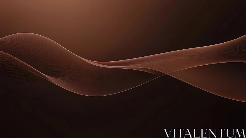 Curved copper waveform ribbon traces smooth sinusoidal vector path