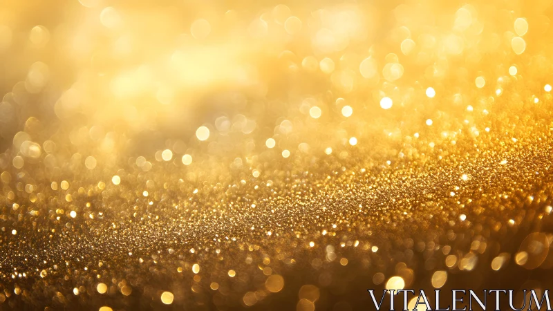 Shimmering Golden Glitter Abstract Background with Soft Bokeh.