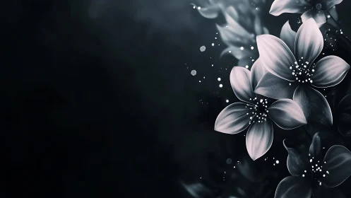 Luminescent Blooms Dancing Through Shadowed Serenity