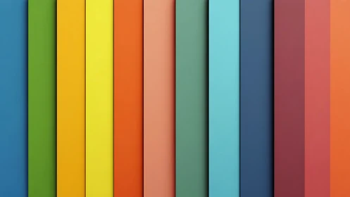 Vertical multicolor panels in uniform parallel arrangement.