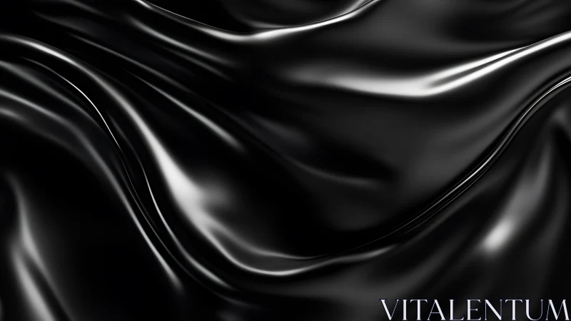 Rendered black fabric surface displays continuous flowing folds