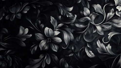 Monochromatic Floral Pattern with Engraved Petals