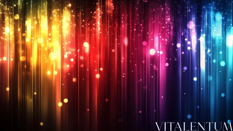 Vivid multicolor abstract light streaks with glowing bokeh effects.