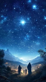 Guided by starlight on a quiet winter pilgrimage night.