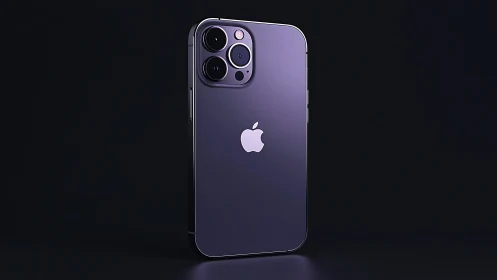 iPhone 14 Pro in Deep Purple, Displayed at an Angle.