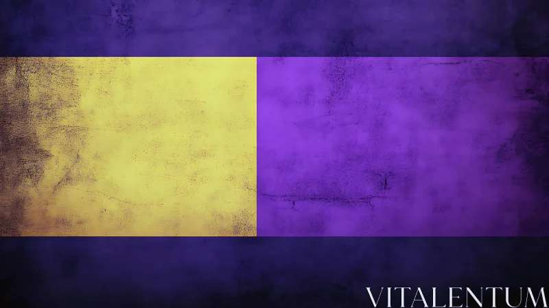 Yellow and purple textured rectangular color field composition.
