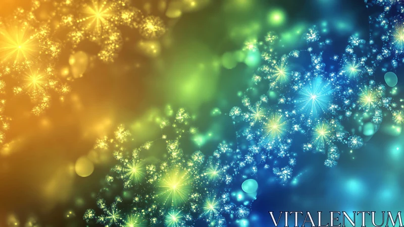 Fractal fireflies drift like stardust across shifting nebulae