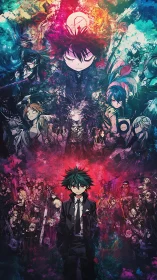 Young suited hero faces chaotic anime multiverse clash