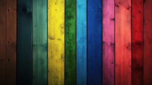 Vertical chromatic timber panels in high-contrast alignment.