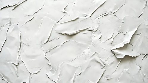 Textured white plaster surface with sculpted knife strokes.