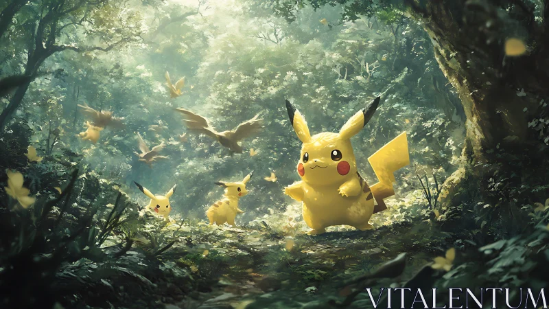 Pikachu in Enchanted Forest Realm.
