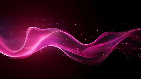 Pink light wave arcs diagonally across a dark background