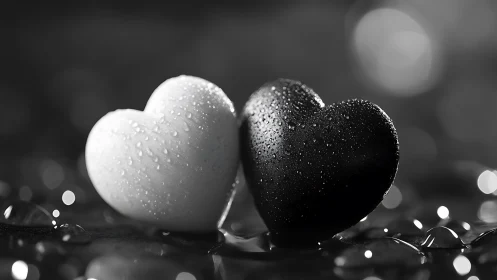 Two Hearts in Contrast: A Monochromatic Romance.