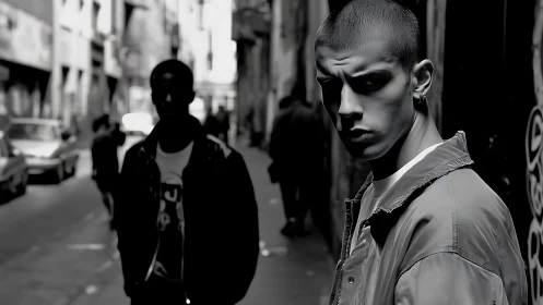 Urban alley portrait isolates subject with shallow depth of field