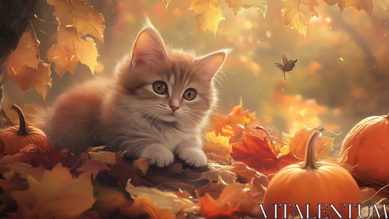 Autumn Whiskers: A Kitten's Enchanted Fall Adventure.