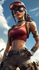 Armored desert scout rendered with high-detail lighting shaders