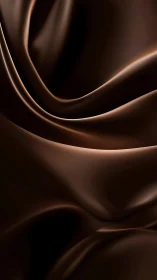 Glossy chocolate-toned draped surface with smooth specular gradients