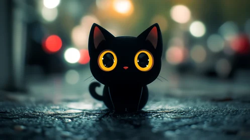 Luminous Feline Portrait with Dichromatic Optical Geometry.