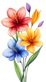 Vibrant Bouquet of Blooming Flowers in Full Glory