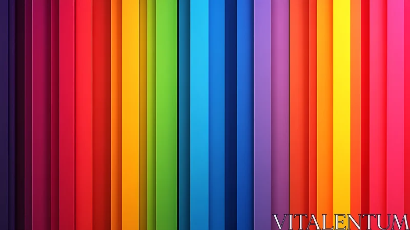Vertical chromatic spectrum bars with layered shadows and depth.
