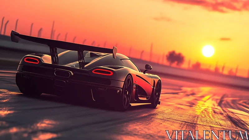 Sunset predator hypercar hunting the last streak of light.