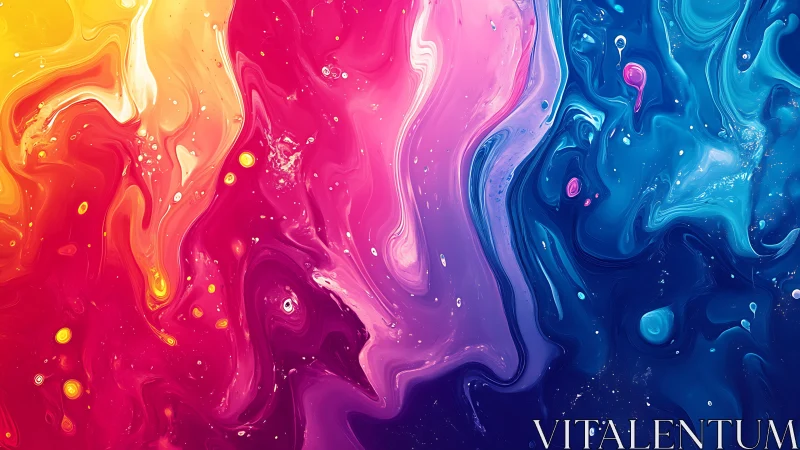 Colorful liquid swirls flow gently across a dreamy canvas