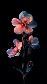 Bioluminescent Floral Study with Chromatic Gradient Petals.