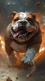 Heroic bulldog charges through fire with fierce determination