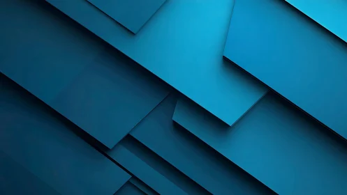 Layered cyan geometric planes with minimalist depth effect.