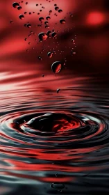 Crimson echo ripples and suspended droplets in slow collision.