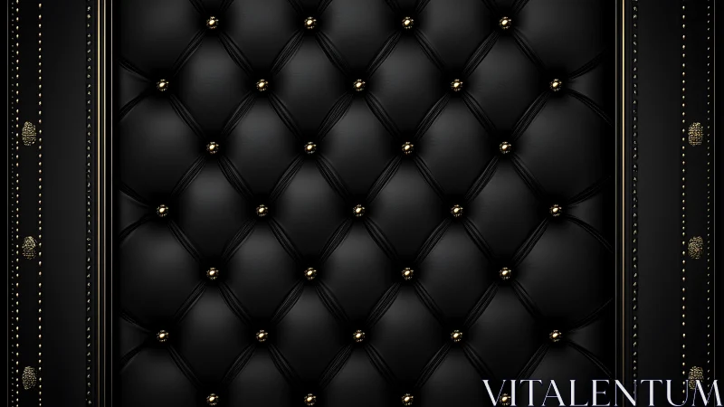 Black padded surface shows tufted grid with metallic studs
